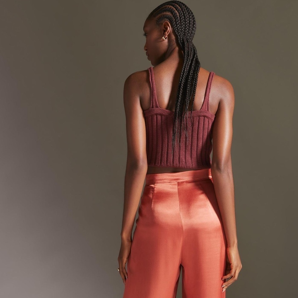 ANTHROPOLOGIE Orange Petra Wide Leg Trousers Size XS NWT - Picture 8 of 10